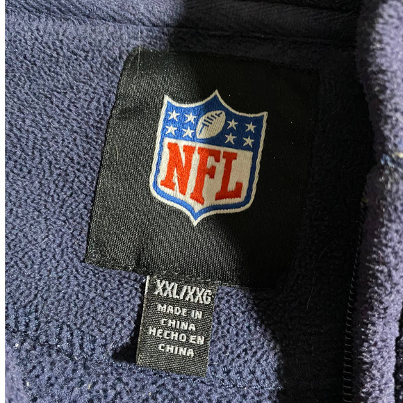 New England Patriots Full Zip Hoodie Blue Men's XXL NFL - Picture 3 of 9